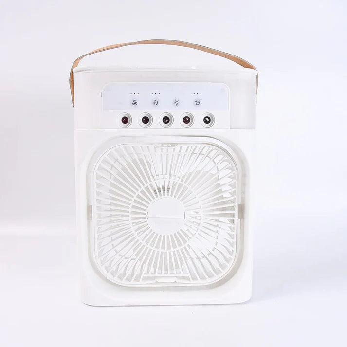 Portable Mini Air Cooler Fan with Water Mist & LED Light – USB Rechargeable
